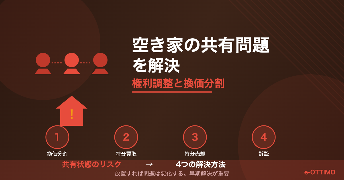 空き家の共有問題を解決｜権利調整と換価分割の方法