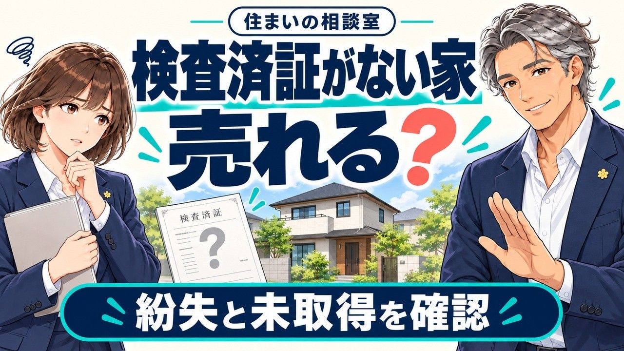 動画：検査済証がない家は売れる？紛失と未取得を確かめる方法｜住まいの相談室