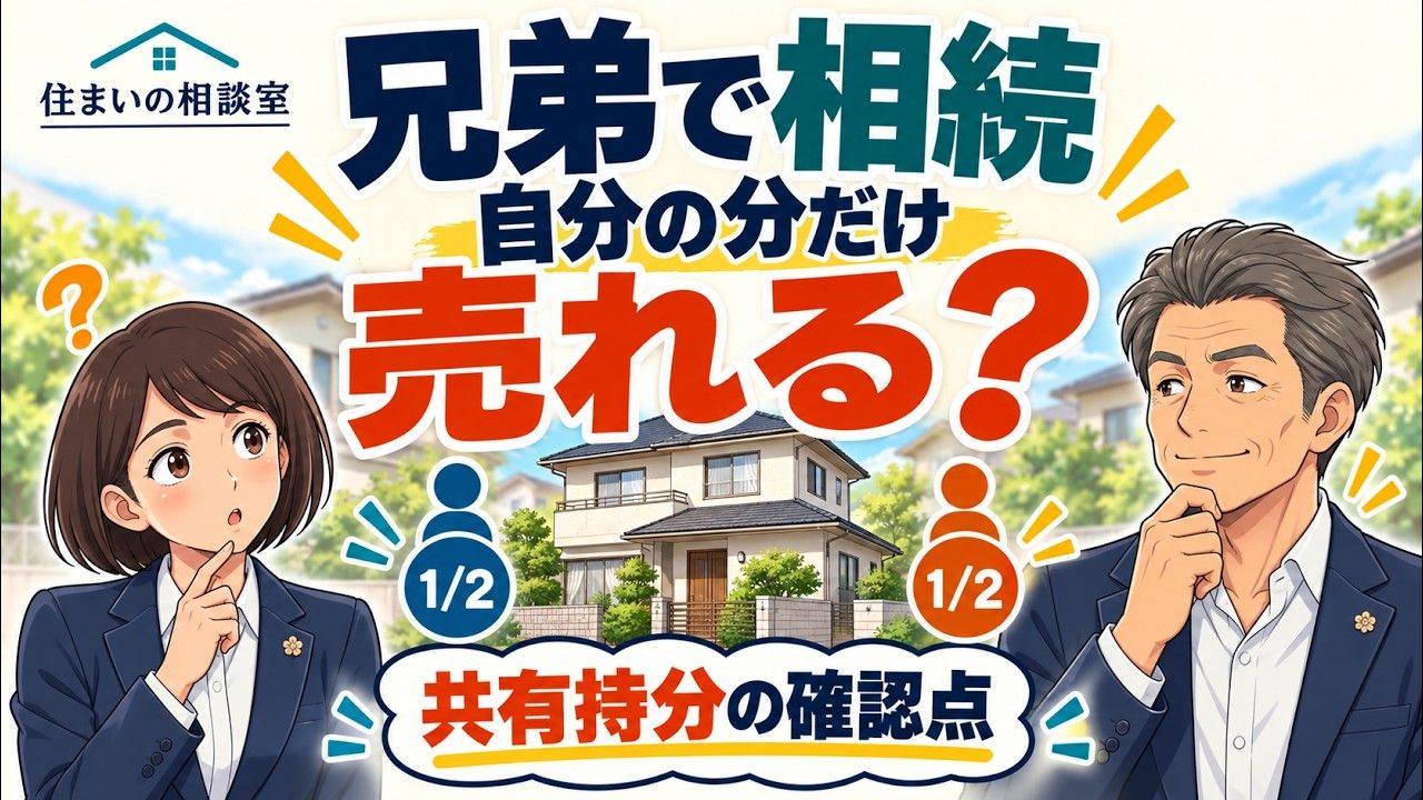 動画：兄弟で相続した実家、自分の分だけ売れる？共有持分を手放す前の確認点｜住まいの相談室